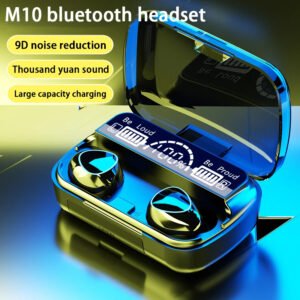 M10 TWS Wireless Earbuds – LED Display, Deep Bass, Noise Reduction & Long Battery Life