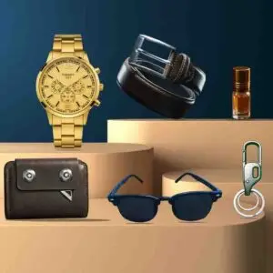 ওয়ালেট,  ঘড়ি, সানগ্লাস, বেল্ট, চাবির রিং, আতর