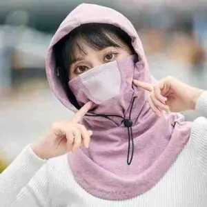 Winter Cap with Full Face Pink